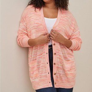 Boyfriend Cardigan Sweater-Spacedye Pink